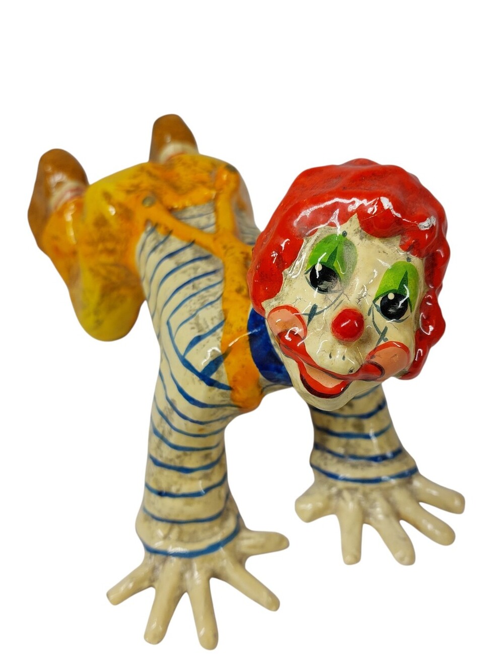 Vintage Alvarez Clown On Knees Figurine Papier Mache Made In Mexico